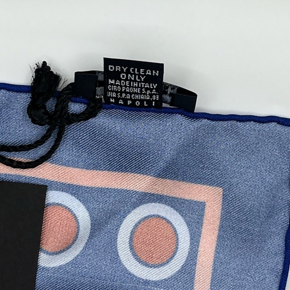 100% NWT KITON Silk Pocket Square   Blue - Red. (12X12) - Picture 6 of 7